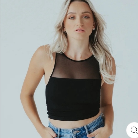 Sheer Mesh Brown Top - Picture 5 of 9